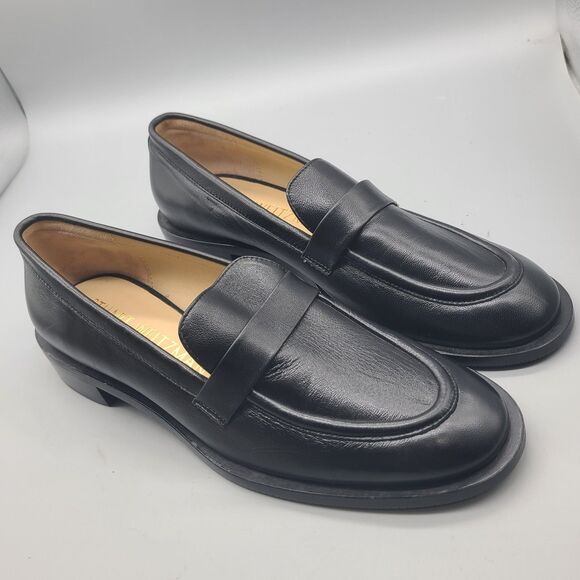 STUART WEITZMAN Palmer Sleek womenLoafers shoesBlack leather size 10 NEW